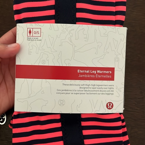 Lululemon Athletica Striped Pink and Black Leg Warmers - Picture 3 of 7